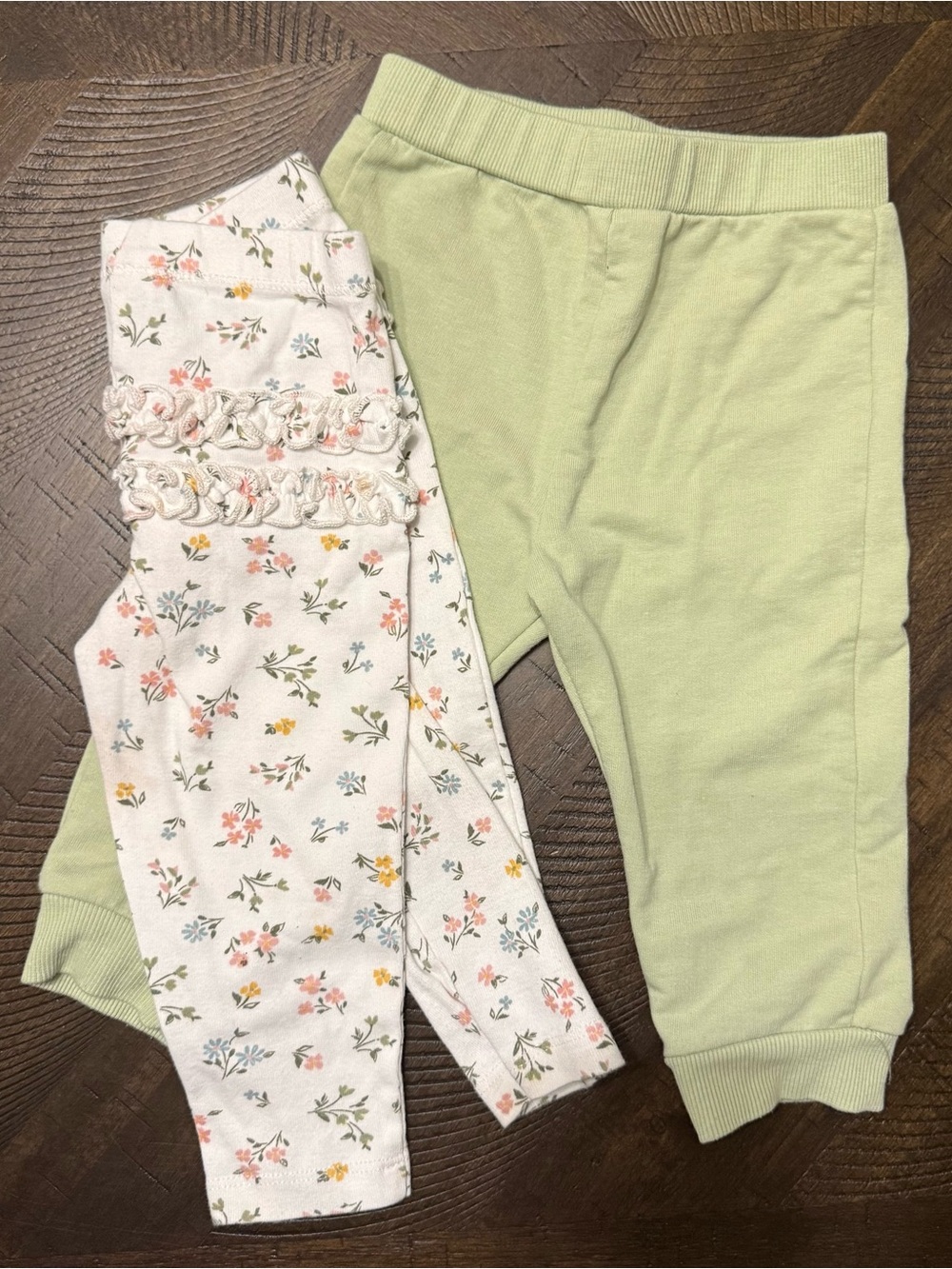 Carter's Two-Pack Floral and Light Green Leggings